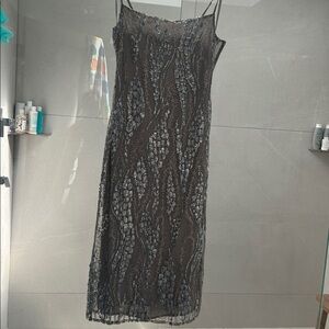 L agency size 0 cowl neck sequin dress perfect condition